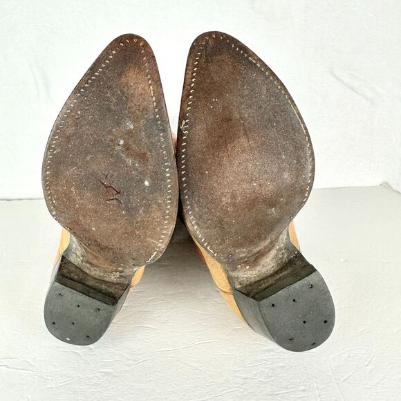 Nocona Men\'s Vintage Western Cowboy Leather Boots Size 9 Two Tone Point Toe